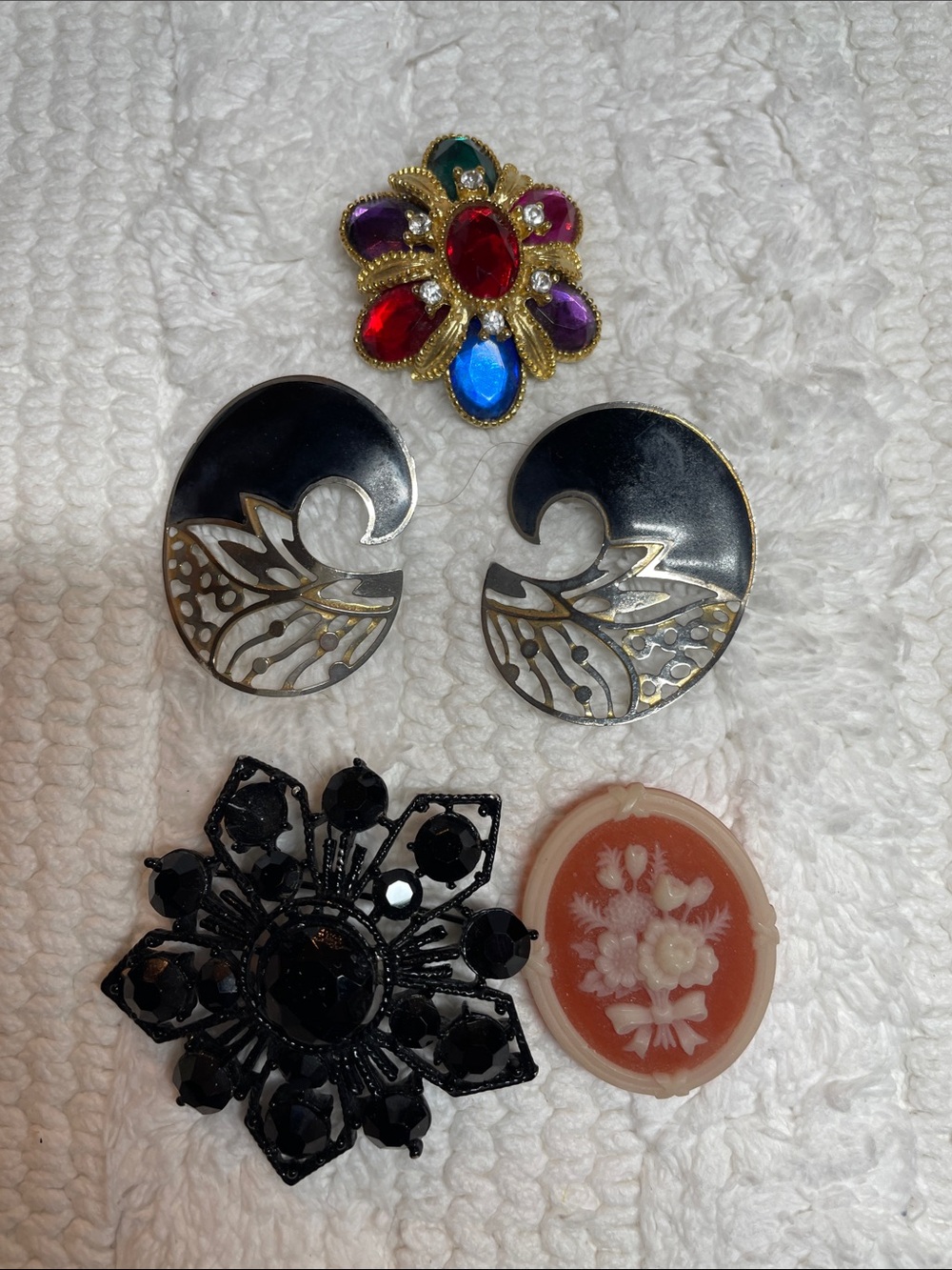 Multi-Color Floral Gem Brooch - Women Jewelry